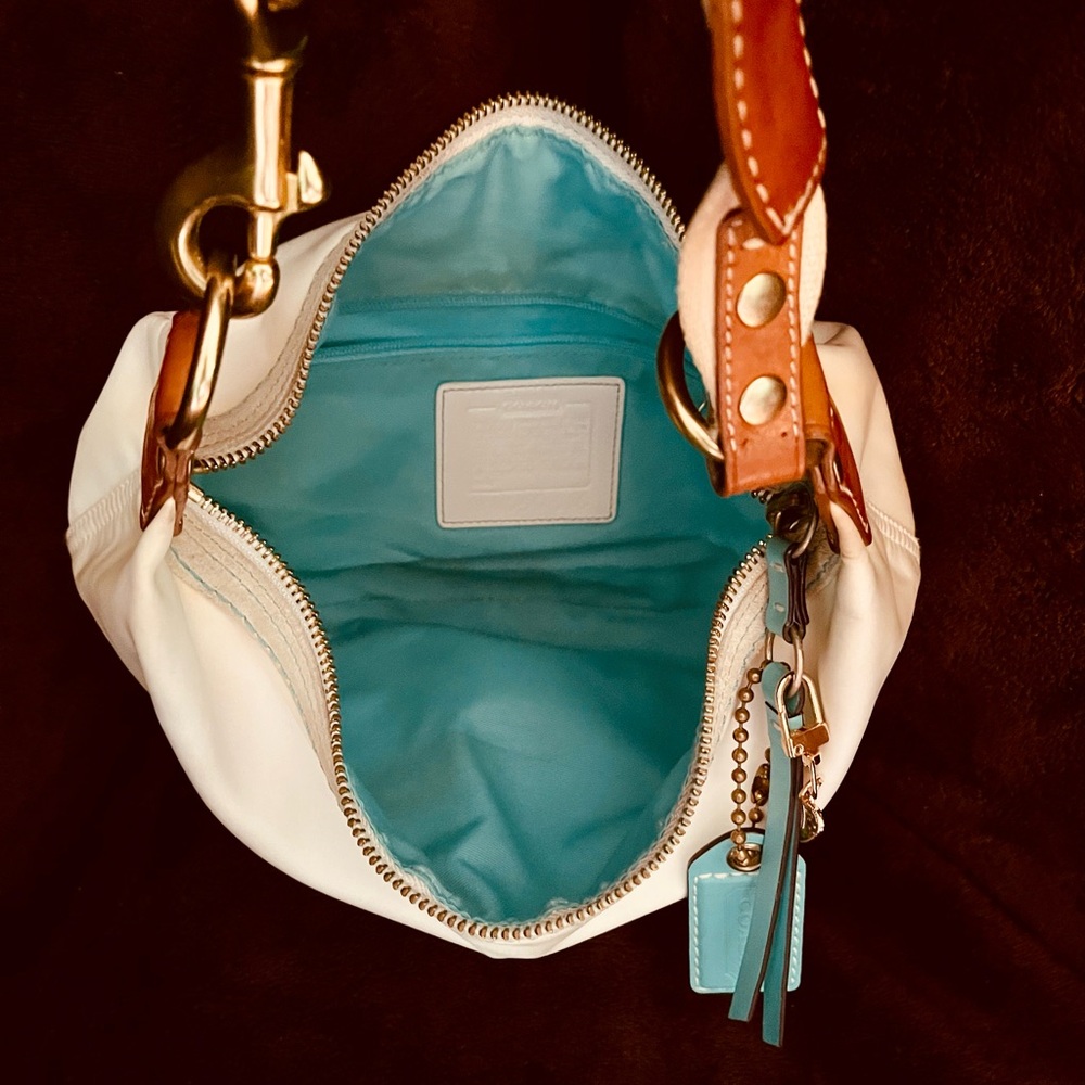 Coach Vintage Hampton Ivory Leather & Satin Hobo Bag - Picture 9 of 10